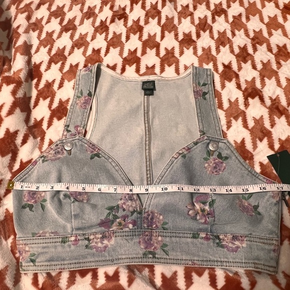 Wild Fable- Women’s Cropped Denim Vest- Floral, 90’s, - Picture 9 of 9